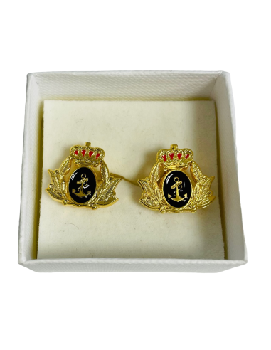 Gemelos de Camisa Metálico Escarapela Oficial de la Armada Española