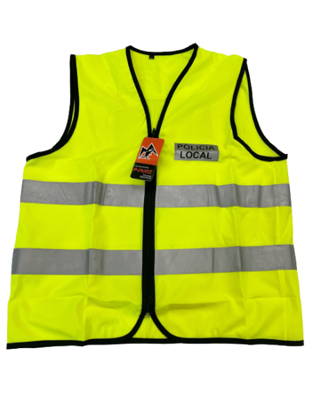 Chaleco Reflectante Amarillo Policia Local (Letra Negra)