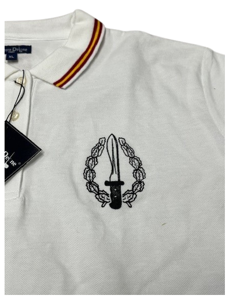 Polo Blanco manga corta Bandera España GOE